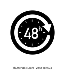 48h icono de Vector en color negro