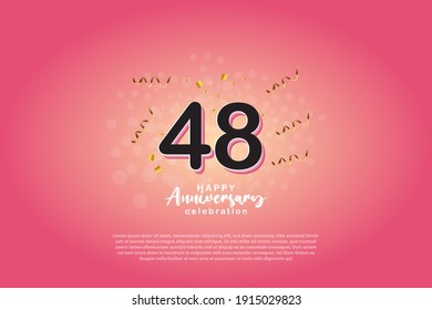 48th anniversary background with 3D number illustration