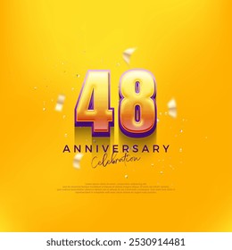 Diseño de celebración del 48 aniversario. Diseño editable del Vector de Premium. Fondo de Vector de Premium para saludo y celebración.