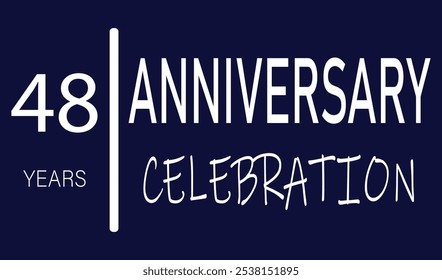 48th Anniversary celebration. forty eight years anniversary logo banner template. vector elements for banner, invitation card for celebrating 48th.