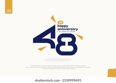 48th anniversary celebration icon logotype