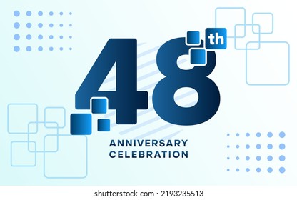 Logotipo de celebración del 48º Aniversario. Diseño de plantillas de celebración de aniversario, ilustraciones vectoriales.