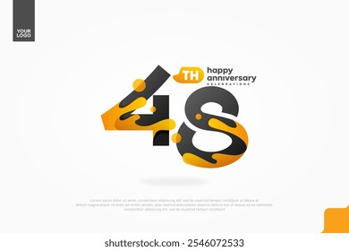 48th Anniversary icon with water splash