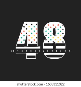 48th Anniversary logo design template