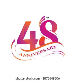 48th anniversary logo vector design