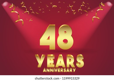 48th Anniversary numbers. background for anniversary