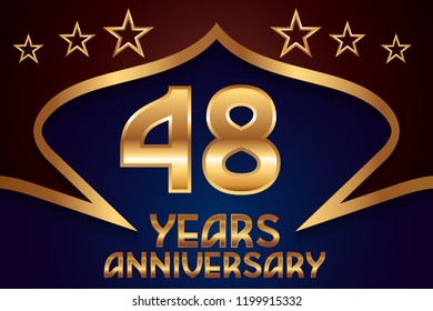 48th Anniversary numbers. background for anniversary