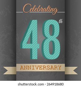 48th Anniversary poster / template design in retro style - Vector Background