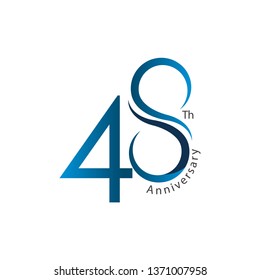 48th Anniversary Vector Template Design Illustration