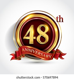 48th Golden Anniversary Logo Forty Eight Stock Vector (Royalty Free ...