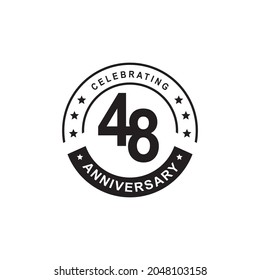 Plantilla vectorial de diseño de logotipo con 48º aniversario
