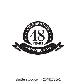 48th year anniversary logo design vector template