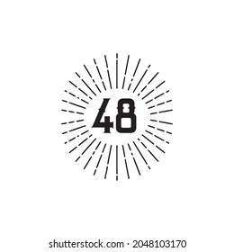 48-jähriges Logo-Design, Vektorvorlage