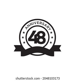 48th year anniversary logo design vector template