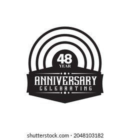 48th year anniversary logo design vector template