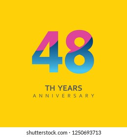 48th Year Anniversary Vector Template Design Illustration.