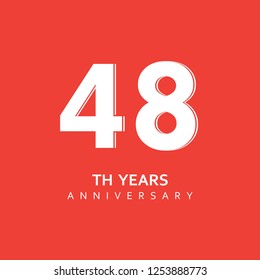 48th Year Anniversary Vector Template Design Illustration.