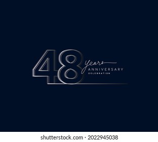 48th years anniversary celebration logotype with linked number. Simple and modern design, vector design for anniversary celebration.