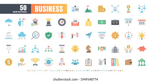 48x48 Pixel Perfect. Business and Financial. Flat Color Icons Vector. for Website, Application, Printing, Document, Poster Design, etc.