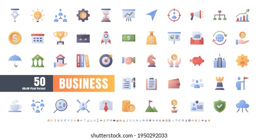 48x48 Pixel Perfect. Business and Financial. Flat Gradient Color Icons Vector. for Website, Application, Printing, Document, Poster Design, etc.