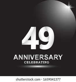 49 anniversary logo vector template. Design for banner, greeting cards or print