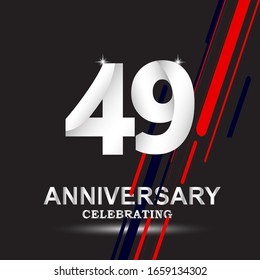 49 anniversary logo vector template. Design for banner, greeting cards or print