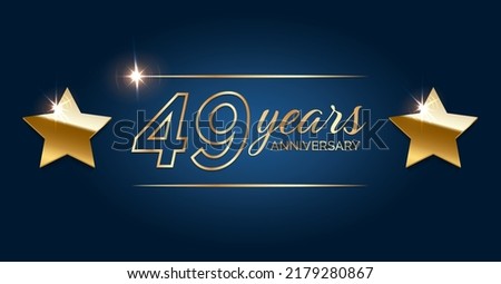 49 anniversary template celebration party. 49 years anniversary hapy birthday first invitation celebration party card event.