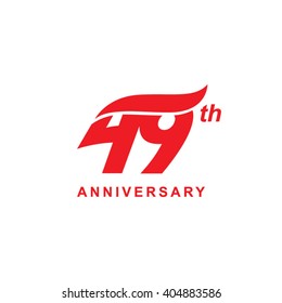 49 anniversary wave logo red