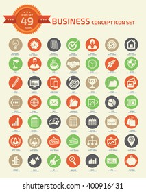 49 Business concept icon set design,clean vector