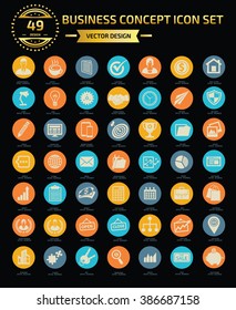49 Business concept icon set,clean vector
