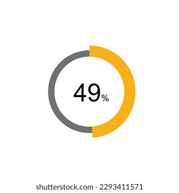 49% Circle loading icon template. Update or loading symbol for web or application, 49 percent.