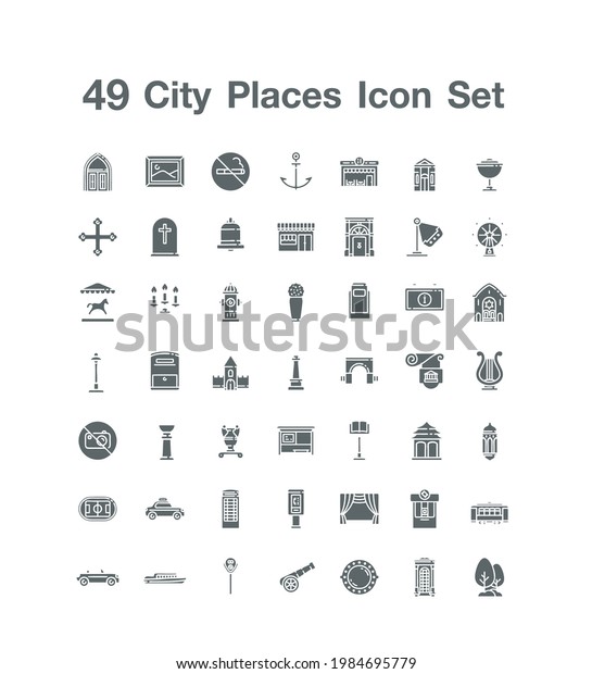 49 City Places icon set\
vector