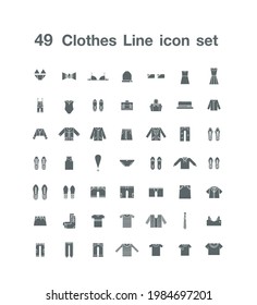 49 Clothers icon set vector