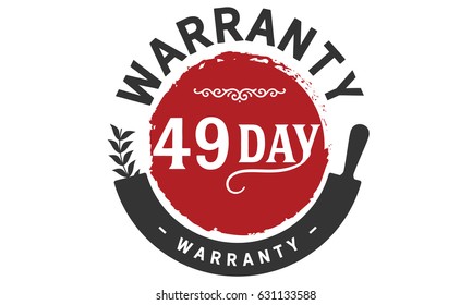 49 day black and red warranty vector