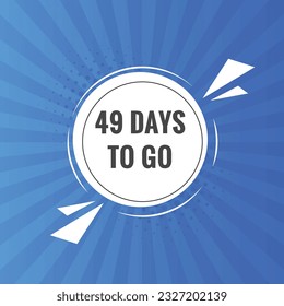 49 days to go countdown template. 49 day Countdown left days banner design