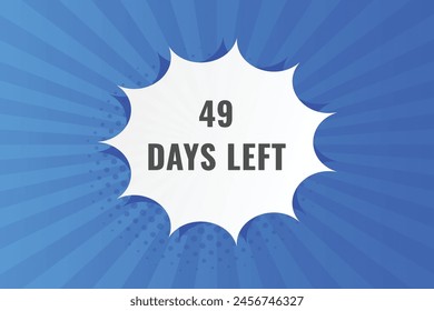 49 days to go countdown template. 49 day Countdown left days banner design. 49  Days left countdown timer
