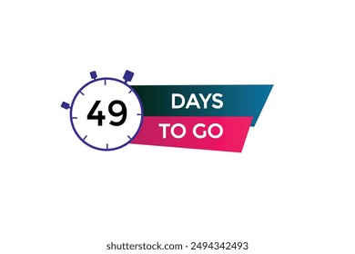 49 days to go, icon, stile, timer, countdown, clock, time,  background, template, 49  days to go, countdown, sticker, left banner, business, sale, label button
