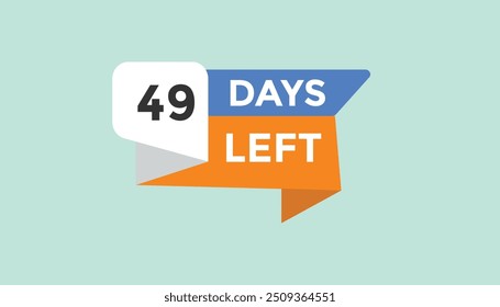 49 days left Countdown number banner templates. time icon. Vector Illustration 
