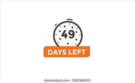 49 days left Countdown number banner templates. time icon. Vector Illustration 
