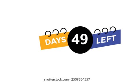 49 days left Countdown number banner templates. time icon. Vector Illustration 
