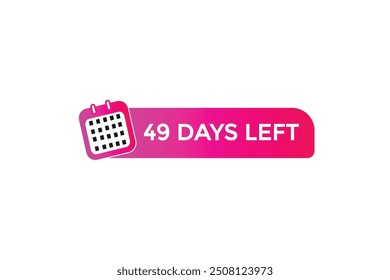 49 days left, icon, stile, timer, countdown, clock, time,  background, template, 49 days left, countdown, sticker, left banner, business, sale, label button
