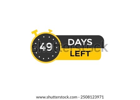 49 days left, icon, stile, timer, countdown, clock, time,  background, template, 49 days left, countdown, sticker, left banner, business, sale, label button
