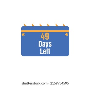 49 Days Left Orangy White Poke Icon Gorgeous Vector Illustration