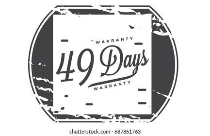 49 days warranty icon vintage rubber stamp guarantee