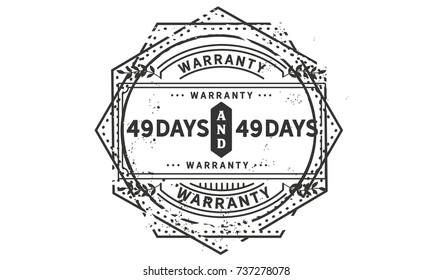 49 days warranty icon vintage rubber stamp guarantee