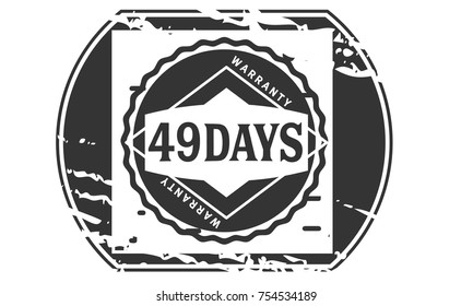 49 days warranty icon vintage rubber stamp guarantee