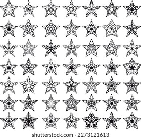 49 estrellas diferentes, estrellas de silueta,