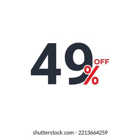 49% Discount Coupon design. Sale tags set vector badges template. Sale offer price sign. Special offer symbol. Discount promotion. Discount badge shape. Vector illustration template 