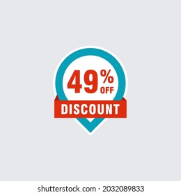 49 discount, Sales Vector badges for Labels, , Stickers, Banners, Tags, Web Stickers, New offer. Discount origami sign banner