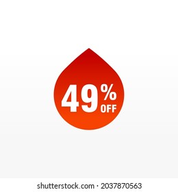 49 discount, Sales Vector badges for Labels, , Stickers, Banners, Tags, Web Stickers, New offer. Discount origami sign banner